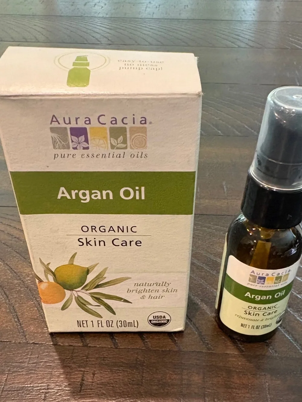 Aura Cacia Organic Argan Oil 1 fl oz (30mL) New USDA Organic Skin & Hair Care